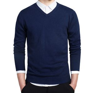 Erkekler Sweaters Sonbahar V Boyun Erkekler Sıradan kazak pamuk uzun kollu ince fit erkek abz486 220913