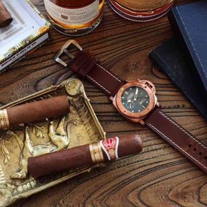 Tough Man Real Bronze Pam382 Famous Brand Mens Automatic Mechanical Watch Domineering Waterproof Luminous Large Dial