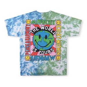 Tie Dye T-skjortor Kort ärm Tees för män roliga tryckta överlägsna t-shirts toppar svartvit