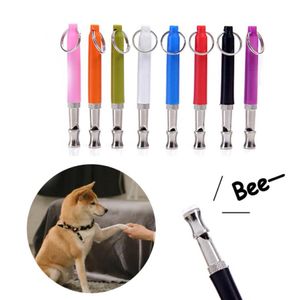 Dog Trainings Whistle Copper Ultrasonic Pet Training Whistles Portable Keychain Whistle Adjustable Dogs Flute Supplies with Rope