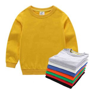 Pullover Boys Basic Style Sweatshirt Kids Autumn Solid Color Inner Matching Topps Children 18M-14T Homewear Toddler Spring Pyjamas 0913