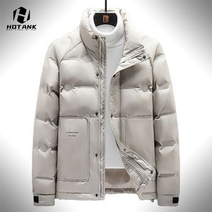 Piumino da uomo Parka caldo Piumini da uomo Inverno Casual Stand Parka antivento Cappotti Piumino impermeabile da uomo tinta unita addensato M5XL 220914