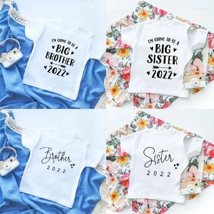 Shirts 2022 Baby Ankündigung Kleinkind Shirt Big Brother Schwester TShirt Bruder/Schwester Loading T Geschwister Drop Ship