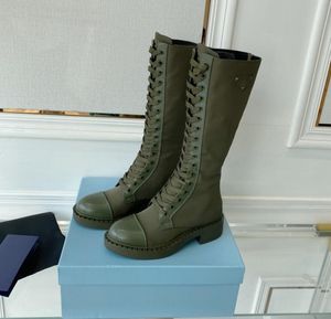 육군 녹색 여자 무릎 부츠 디자이너 하이힐 발목 부츠 진짜 가죽 신발 패션 신발 겨울 가을 마틴 카우보이 P22