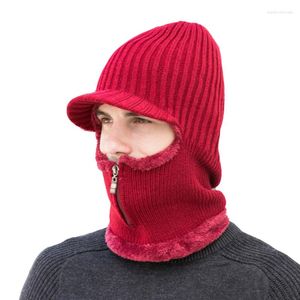 ベレーター冬のウールハットビーニースカーフは、男性の暖かさを裏打ちして編む