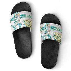 Designer unissex Sapatos personalizados Slippers casuais homens homens personalizados Moda pintada à mão vermelha aberta slides de verão