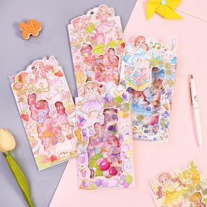 Gift Wrap Ins Angel Gils Pet Gold Foil Sticker Die Cut For DIY Scrapbooking Journal Telefon CASE DECORATION Vattentät etikett