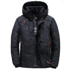 Masculino abaixo de parkas down jacket masculino de inverno parkas homens 20 graus de pato branco descendo jaqueta com capuz ao ar livre de neve acolchoada quente e acolchoada m4xl 220914