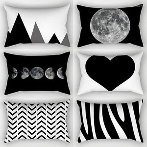 Pillow Case 1PC 30 50cm Black White Geometry Pillowcases Polyester Throw Home Rectangle Decor