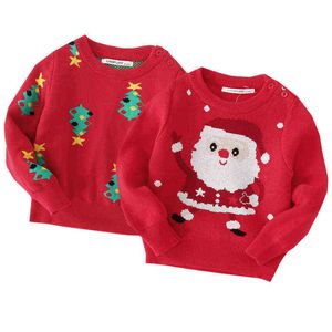 クリスマスベビーセーターの女の子の男の子編みプルオーバートップ秋の子供服0913
