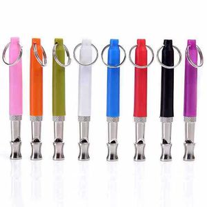 Dog Training Obedience Pet Dog Training Whistle Adjustable Frequencies UltraSonic Sound Flute With Keychain Bark Control Devices Training Tool JK2012KD