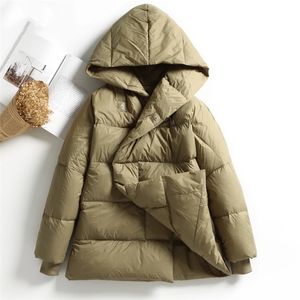 Kadınlar Aşağı Parkas Womens Winter Down Down Palto Büyük Boyutlu Kapşonlu Ceket Kadın Yarasa Kollu Artı Boy Boyut Gevşek Kalın Sıcak Palto 220914