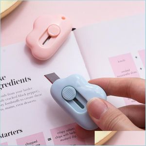 Utility Knife Cloud Shape Mini Portable Utility Knife Paper Express Deputing Envelope Office Cuttter Art Cutter Dreat Deli Dhttf