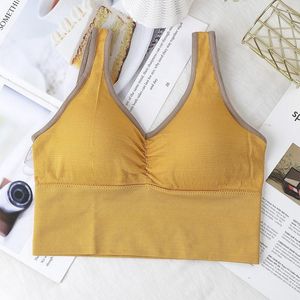 Bustiers & Corsets Women Seamless Sports Crop Top Sexy U-Shape Bra Female Tube Tops Tank Sleeveless Thread Camis Lingerie Underwear 2022