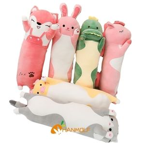 Bambole peluche cartone animato animali lunghi giocattolo peluche squishy dleeping roba gatto coniglietto maiale dinosauro una bambola regalo di Natale 7090120 cm 220913