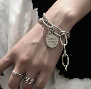 Round Brand Letter Bracelet Female Vintage Making Simple Personality Geometric Splicing Chain Ankle Jewelry