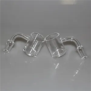 Flat Top Quartz Nails Rökningstillbehör 45 90 Degrees Domeless Quartz Banger 14mm Man For Water Oil Rig Bong Ash Catcher