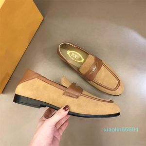 Men's shoes luxury designer brand leisure loafers imported canvas Mosaic calfskin metal buckle size39-43