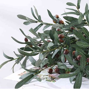 Faux Floral Greenery Artificial Olive Fruit Flowers Tree Folhas Falsas Planta para Casamento Hotel Decoração de Casamento Decoração de Natal J220906