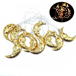 Strings 10/20/40/80 LEDs Holiday Lighting String Metal Moon Battery Power Party Wedding Indoor Decorative Lamps Fairy Lamp IY310209