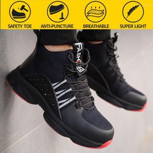 ブーツの安全性の豪華な靴軽量と穿刺抵抗性のスチールのつま先キャップ快適な通気性メンズワーク