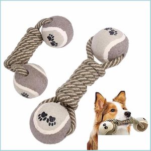 Dog Toys Chews Dog Toys Pet Chew For Dumbbell Bone Rope Tennis Paw Ball Puppy Teeth Cleaning Training Tool Drop Delivery 2021 Home G Dhxro