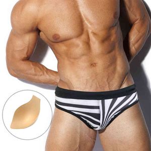 Listras masculinas de moda de banho de banho masculino mass de roupas de banho sexy push up pad mymand swimsuit jessborn shorts j220913