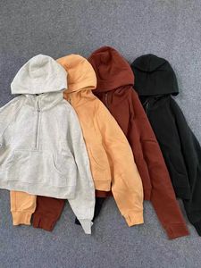 Lu half zip hoodies oversized Women's Yoga Scu ba Sweater Long Sleeve Thick Zipper Zip-Up hoody Colorful Comfortable Sweater