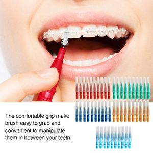 50 Teile/satz Interdentalbürste Zahnfleisch Mundhygiene Zahnseide Weiche Kunststoff Zahnbürste Kieferorthopädische Zahnstocher für Zahnreinigung Mundpflege