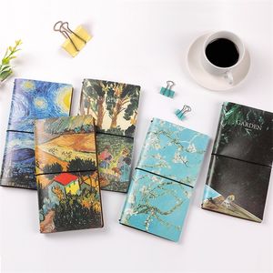 Notatnik Van Gogh Art Malarstwo olejne Styl Notatnik Słownik Gwiazda Sky Pu Skórzana Książka Kraft Paper Multi Funkcja grube notebook 220914