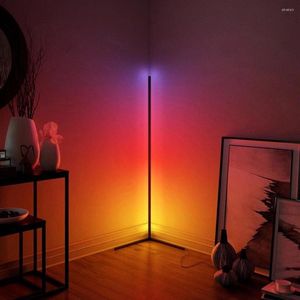 Lampy podłogowe Lampa LED RGB Kontrola Atmosfera Światło Standic Nordic Corner for Living Pokój Art Wystrój domu