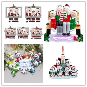 Kerst Tree Decoratie Resin Alloy Diy Wenst Family Santa Claus Snowflake Snowman Penguin Friends Ornament Pendant