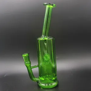 Green Tornado Bong Hookahs Recycler Dab Rig med 14 mm kvinnlig fog 8,6 tum