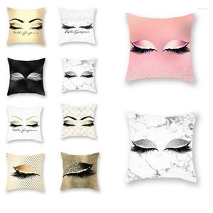 Pillow Case 2022 Glitter Eyelash Lash Rectangle Cushion Cover Sequins Printed Throw Cases Reversible Covers Home Sofa Decor