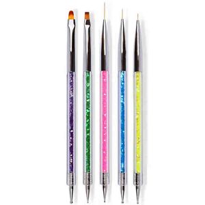 Nail Art Dotting Pen Acrylic Drawing Liner Flower Brush Rhinestone Crystal UV Gel Painting Manicure Tools