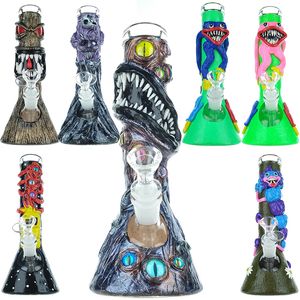 glass beaker bong 10 inches Huggy Wuggy Granny Monster Horror Games Funny Octopus Dab Rigs Playtime Water Pipe Dry Herb Glass Rig Heady halloween