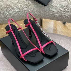 Fashion Classic Women Lady High Heel Sandaalschoenen 9cm hakken Wang Style Designer Sandalen Volledig pakket Groothandelsprijs A3330
