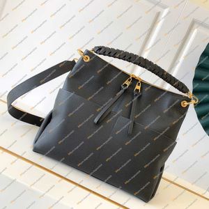 Lmaida funktionell zippad hobo väska totes svart präglad kornad läder duffel lyxiga designers väskor m45522 m45523