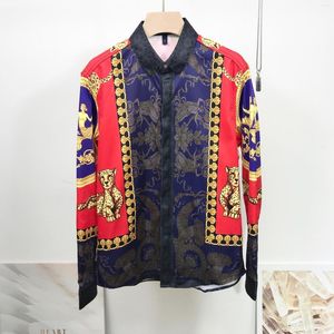 Men's Casual Shirts Euramerican Men's Retro Print Long Sleeves Italy Style Printed Men Shirt Tops C337