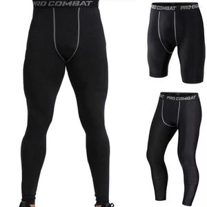 Calças masculinas de secagem rápida leggings fitness de compressão para esportes e corrida