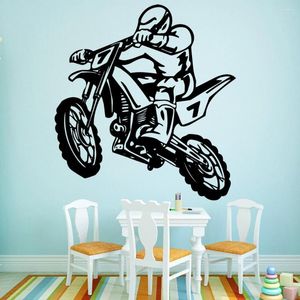 Adesivos de parede desenham decorações de motocicletas decalques de decalque em PVC