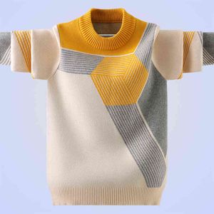 Vinter bomullsprodukter kläder pojke o-hals pullover stickning barn kläder barn tröja hålla varm 0913