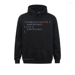 Herrtröjor män tröjor hungrig kodare tröja för män ren bomullsevintage hoodie programmering programmer pizza apa kod