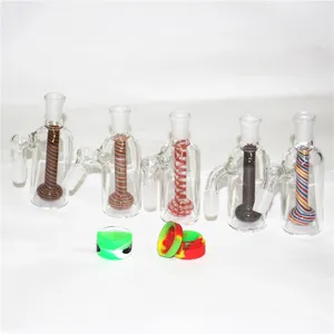 Glasbongs mit geradem Rohr, Dreifach-Perkolator, Wasserpfeifen, Wasserpfeifen, Vogelkäfig-Perc mit Aschefänger, DAB-Rigs, 18-mm-Gelenk-Ölbohrinsel