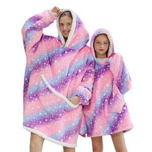 Family Matching Outfits Family Hoodie Oversized Homewear Fleece Warm Sherpa Blanket Thick Girls Sleepwear if you need two Sweatshirt please order two 220914