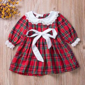 Flickans klänningar oss lilla stora syster Matchande småbarn Kid Baby Girl Romper Outfit Christmas Dress Clothes