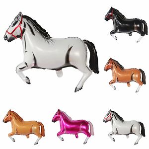 Palloncini in foil con animali del fumetto di nuovo stile 5 colori Palloncino a forma di cavallo al galoppo Palloncino per decorazioni per feste per bambini