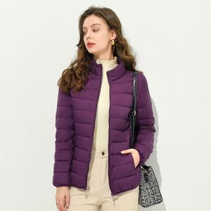 Parka da donna Piumino leggero da donna Piumino leggero a maniche lunghe con zip ripiegabile Piumini ultraleggeri Piumino corto antivento 220914