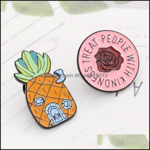 Pins Brooches Pine Home Rose Enamel Pins Creative Brooch Cartoon Special Tide New Lapel Denim Badge 6120 Q2 Drop Delivery 2021 Jewelr Dhmui