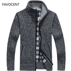 Menströjor Autumn Winter Mens tröja Päls faux pälsull tröja jackor män blixtlås stickad tjock kappa varm casual stickad cardigan 220914